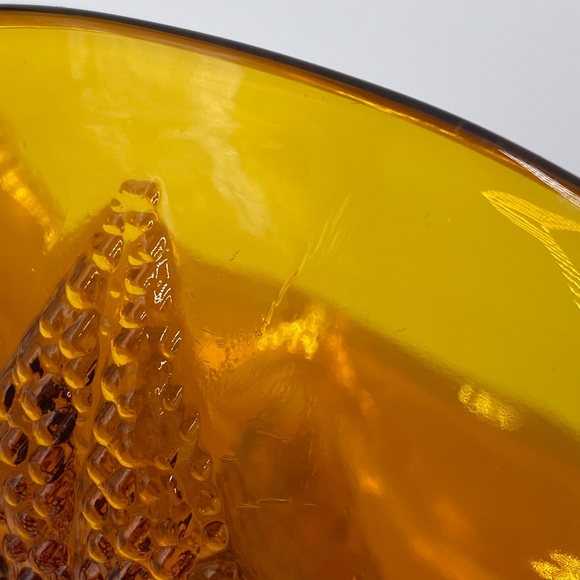 Vintage Indiana Glass Amber Leaf Pattern Candy Dish Mid Century Fall Leaf - Picture 6 of 9